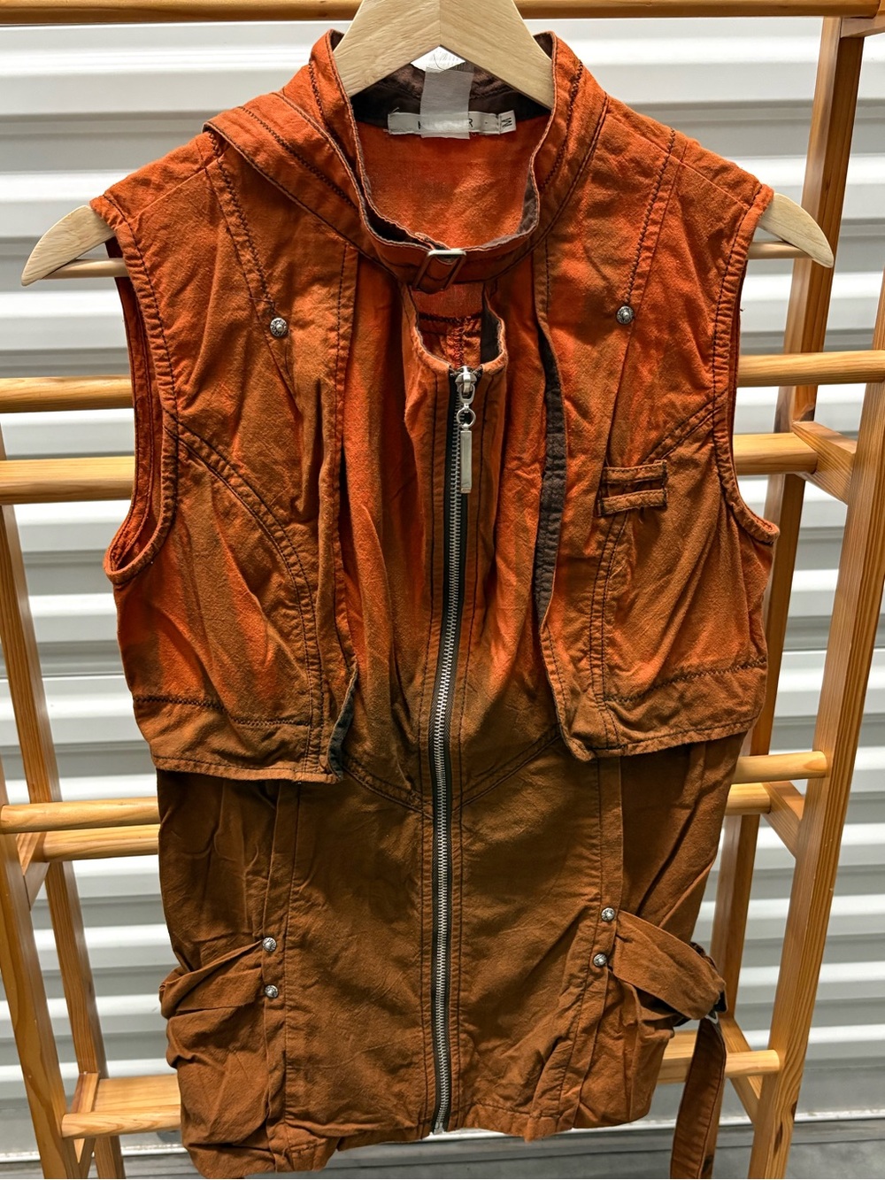 MURMUR Rust Orange Utility Moto Vest – Size 2